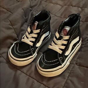 Vans Kids Black and White High-Top Sneakers